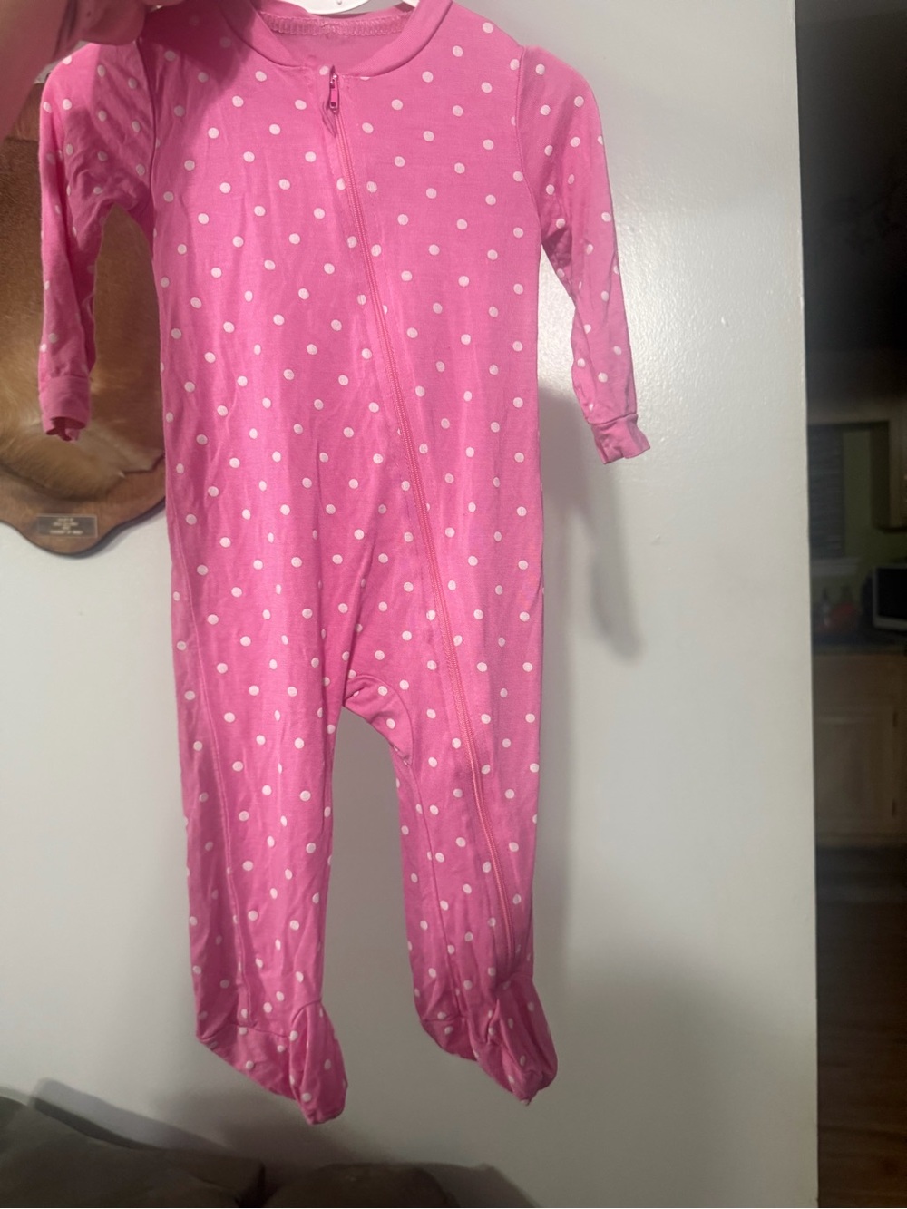 Milkberry Pink sleeper with Front Zip. Cloud Island blue sleeper with front zip.